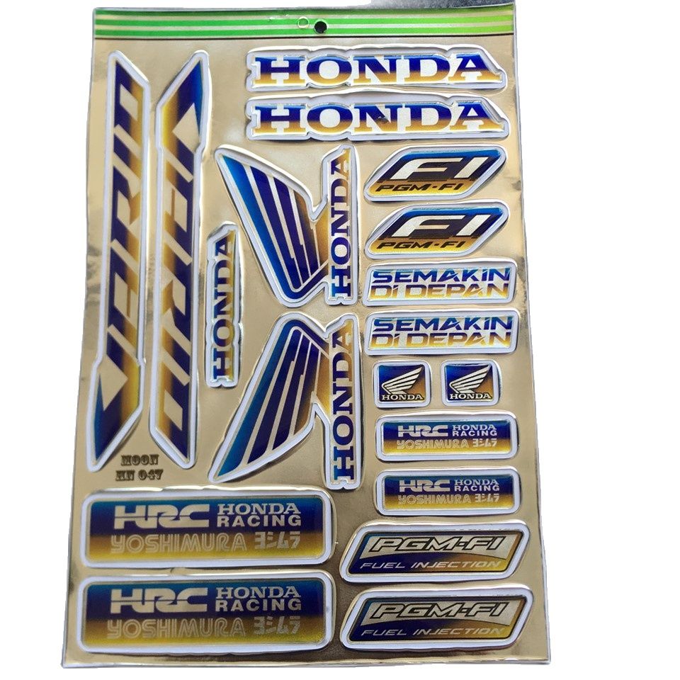 Bộ tem logo, tem crom nhựa nổi dán xe máy VARIO (màu titan)