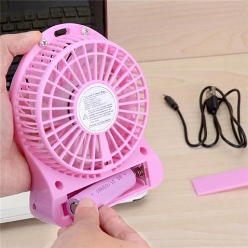 Quạt mini tích điện để bàn kèm pin sạc