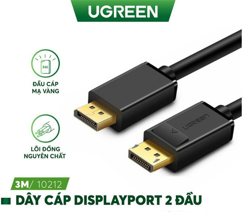 Cáp Displayport sang Displayport dài 3m Ugreen 10212 Chính Hãng