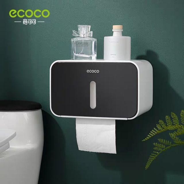 Hộp Đựng Giấy Vệ Sinh Ecoco Chống Thấm Nước, Không Cần Khoan Tường 1903