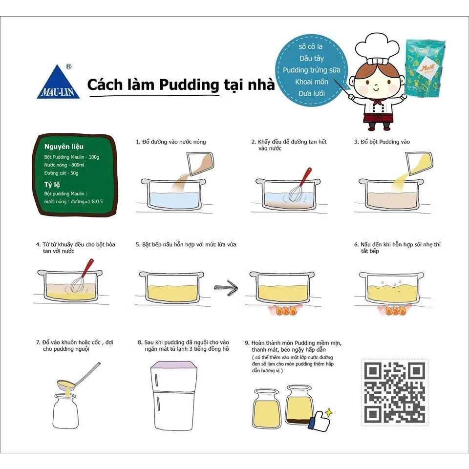 Pudding Xoài/ Pudding Maulin Đài Loan 1kg/ Pudding More/ Pudding Mole