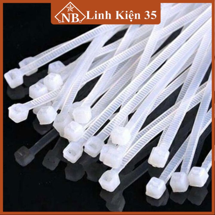 Bộ 10 dây thít (dây rút) màu trắng từ nhựa dẻo