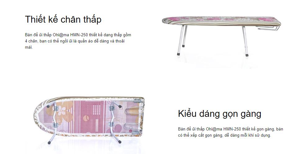 Bàn Để Ủi Thấp OHI@MA HMN-250