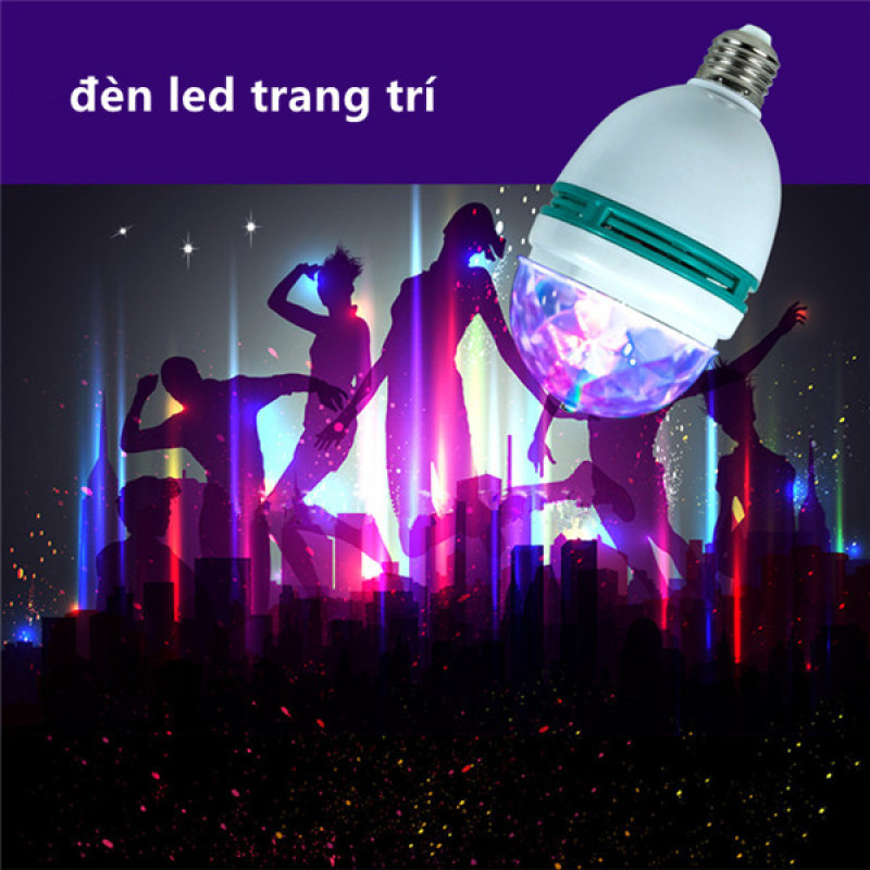Angelila E27 Bóng đèn LED RGB xoay tự động đầy màu sắc 3W Đèn sân khấu Đèn tiệc Disco để trang trí nhà