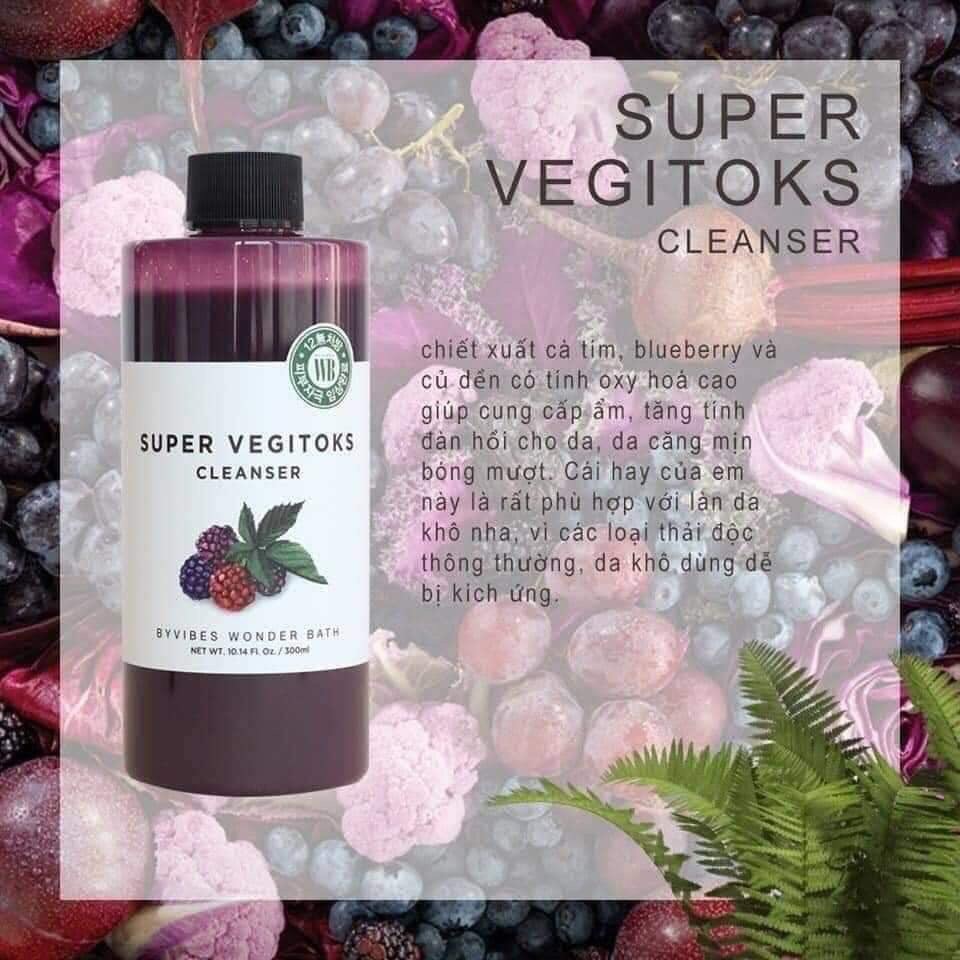 SỮA RỬA MẶT rau củ Super Vegitoks Cleanser thải độc 300ml