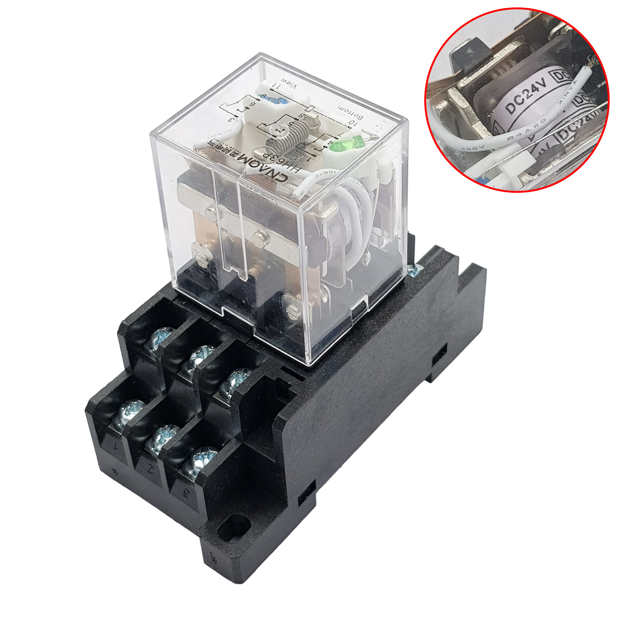 Relay trung gian Hh63p 12VDC / 24VDC / 220VAC