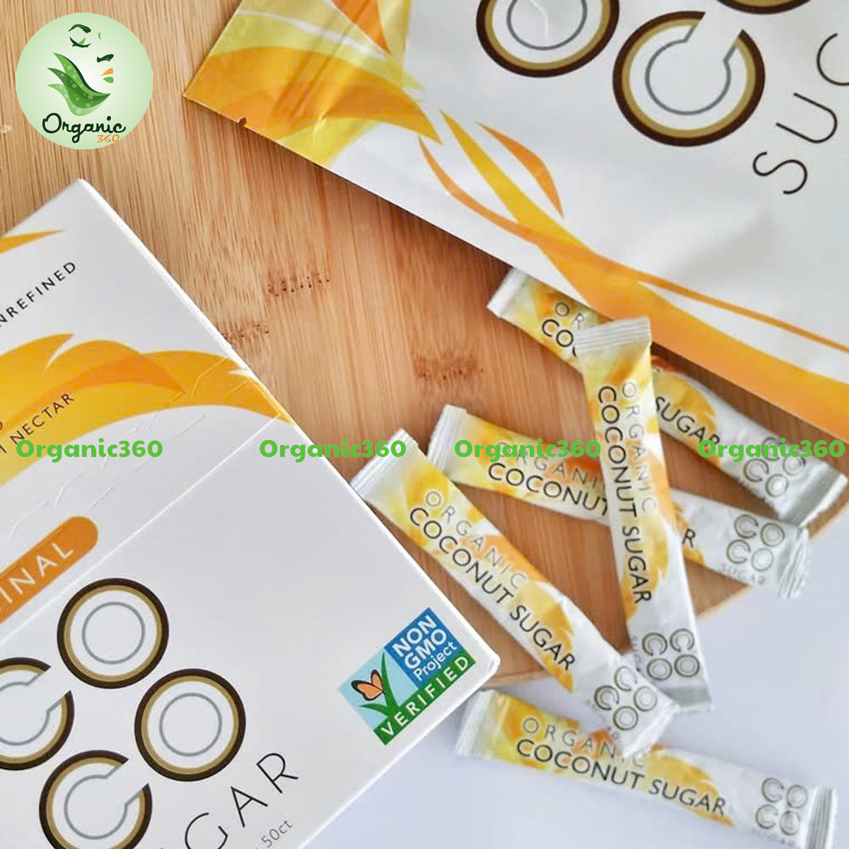 Đường mật hoa dừa hữu cơ PT CoCo 454g , Hộp 50 gói x4gr
