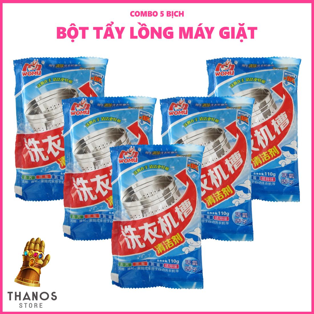 Combo 5 bịch bột tẩy vệ sinh lồng máy giặt womu - thanos store