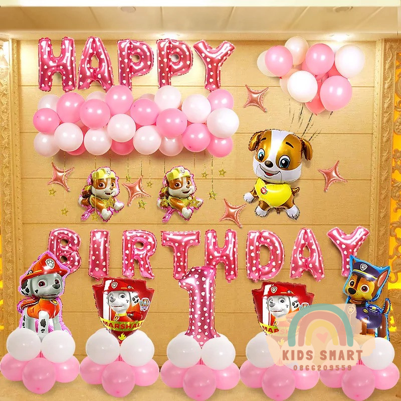 Set trang trí sinh nhật siêu nhân cho bé gái tuổi cún💕sale💕 combo trang trí sinh nhật, bóng bay sinh nhật siêu đẹp