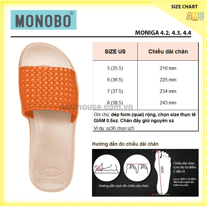 Dép Thái Lan Nữ Monobo Siêu Nhẹ, Êm - Moniga 4.3