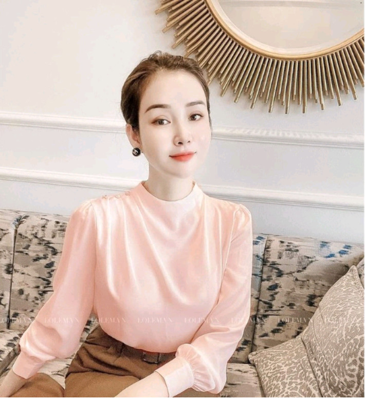 [HCM]ÁO KIỂU SƠ MI TAY DÀI  PHỐI NÚT VAI [Giá gốc tận xưởng]