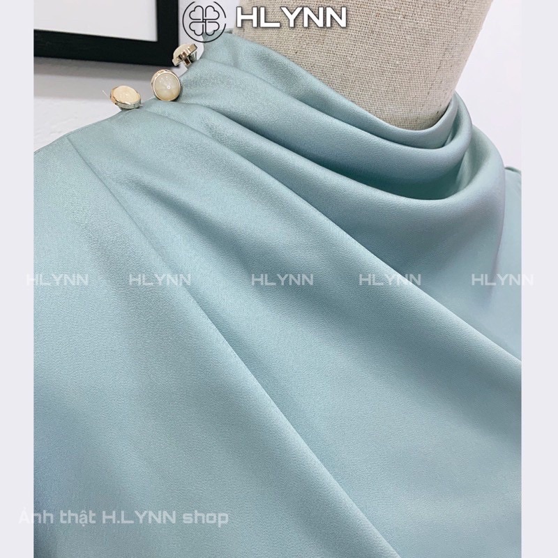 Áo Lụa Satin Đính Cúc Vai M104