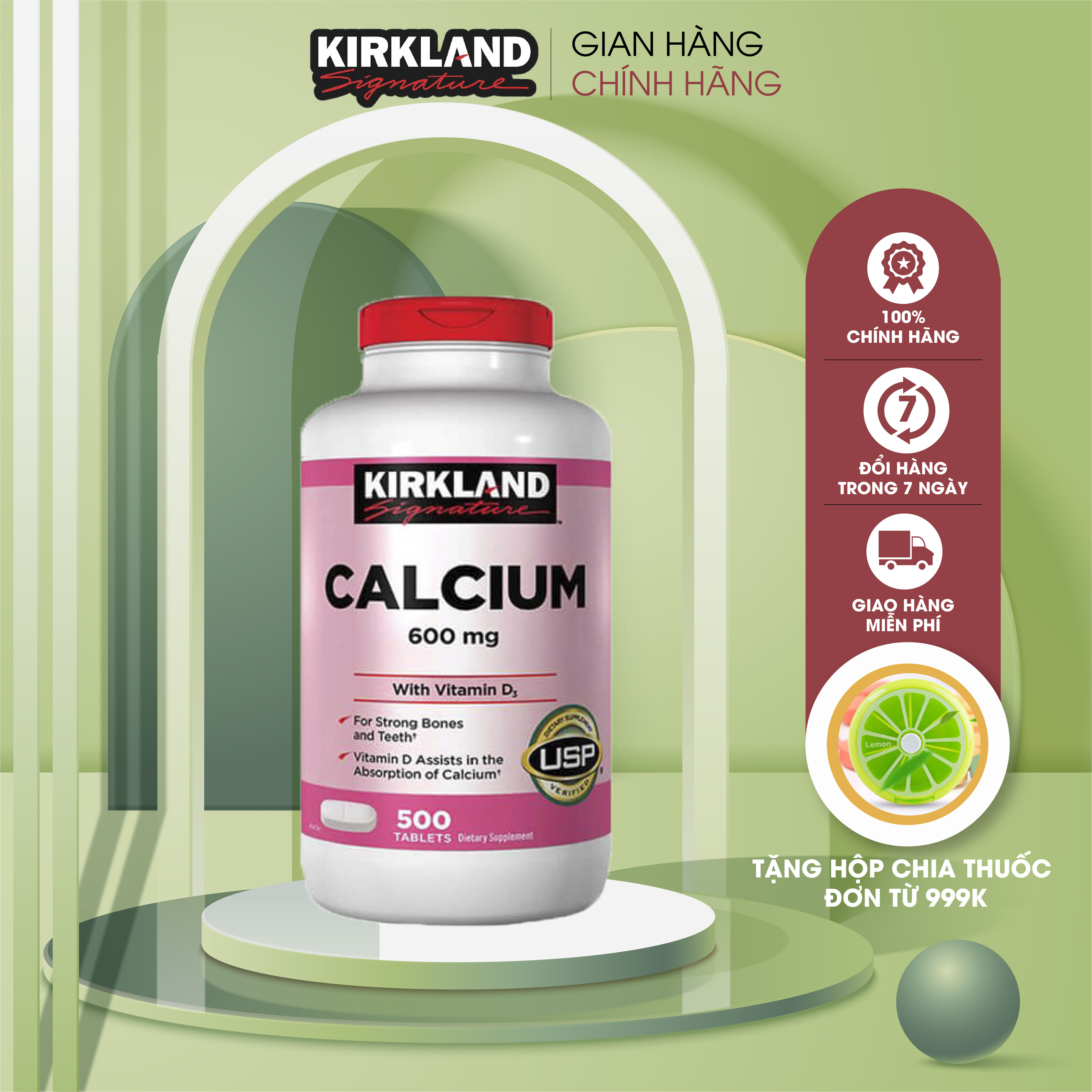 Viên Uống Hỗ Trợ Bổ Sung Calcium + D3 Của Kirkland 500 viên giúp chắc khỏe