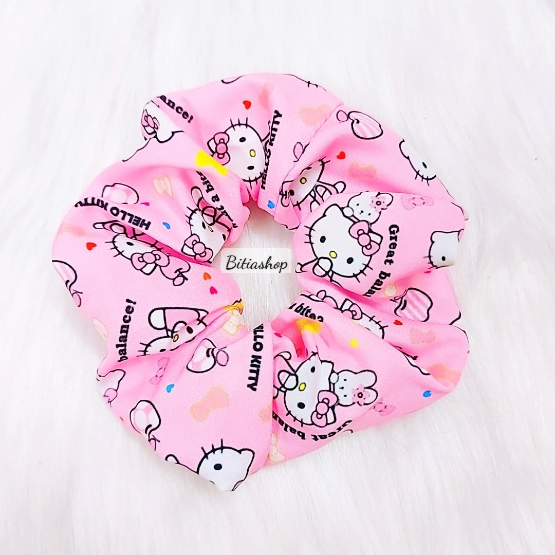 CỘT TÓC SCRUNCHIES KITTY HỒNG DỄ THƯƠNG