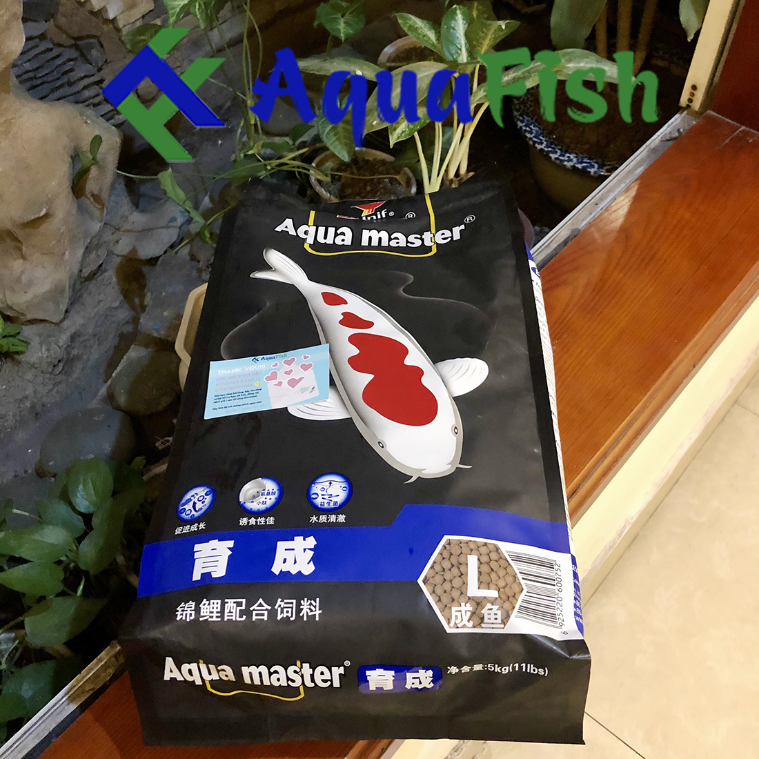 Aqua Master Growth Size L Bao 5kg (Thức ăn giúp cá koi tăng trưởng và phát triển màu tự nhiên)