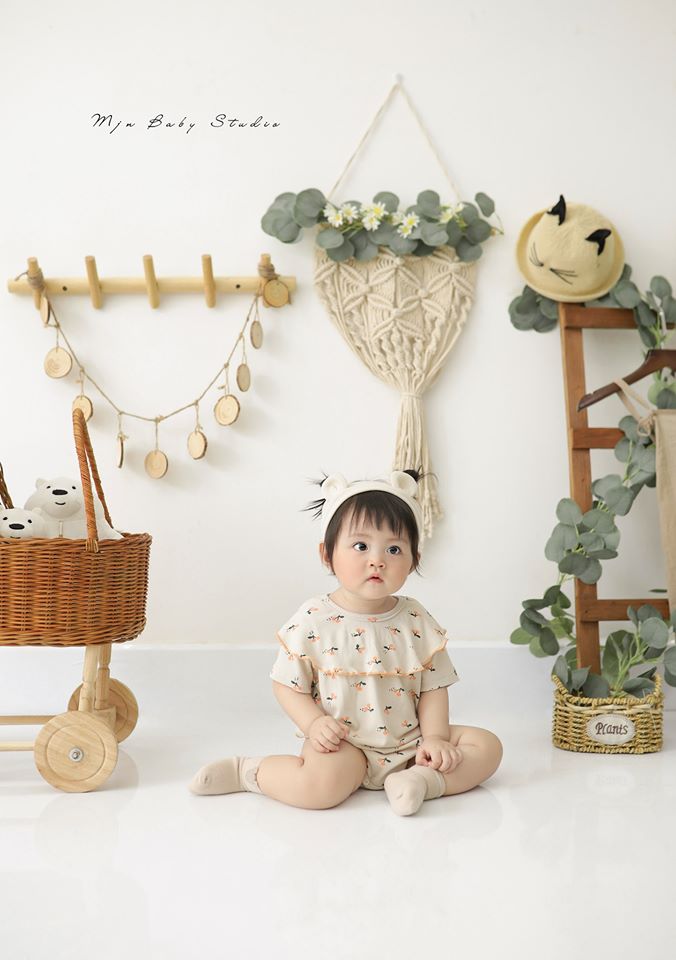 Props - Xe Đẩy Bằng Mây - Phụ Kiện Chụp Hình Cho Các Studio/ Trang Trí Phòng Bé/ Lớp Học Mầm Non/ Cửa Hàng Baby Xinh Xắn Và Đáng Yêu
