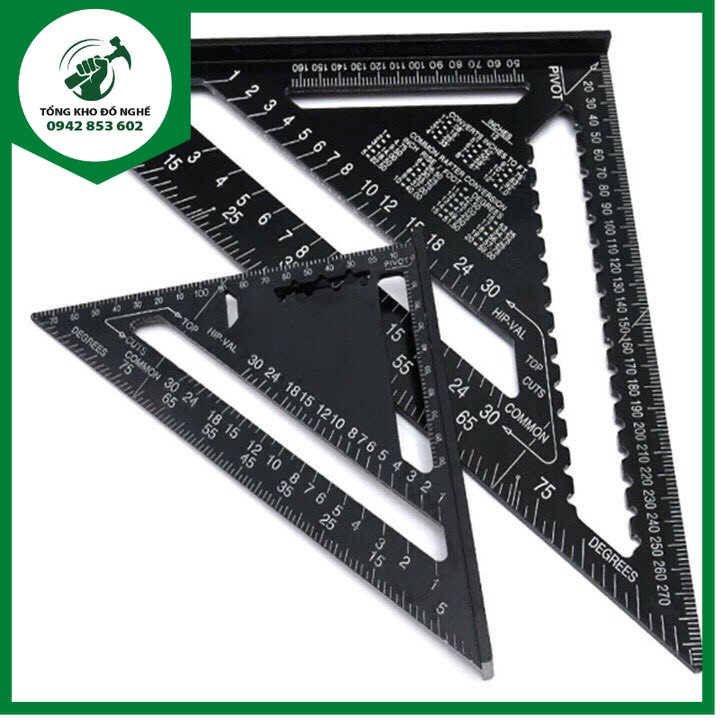 Thước ke góc vuông hợp kim nhôm 18cm & 30cm - thước tam giác _tkdn
