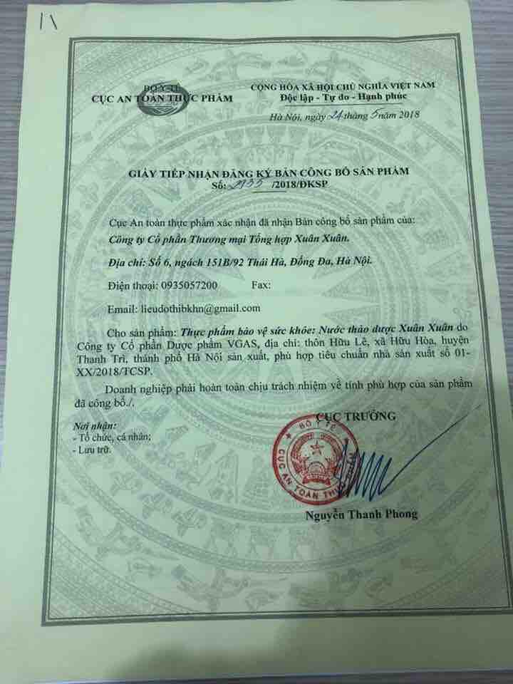 Nước thảo dược Xuân Xuân