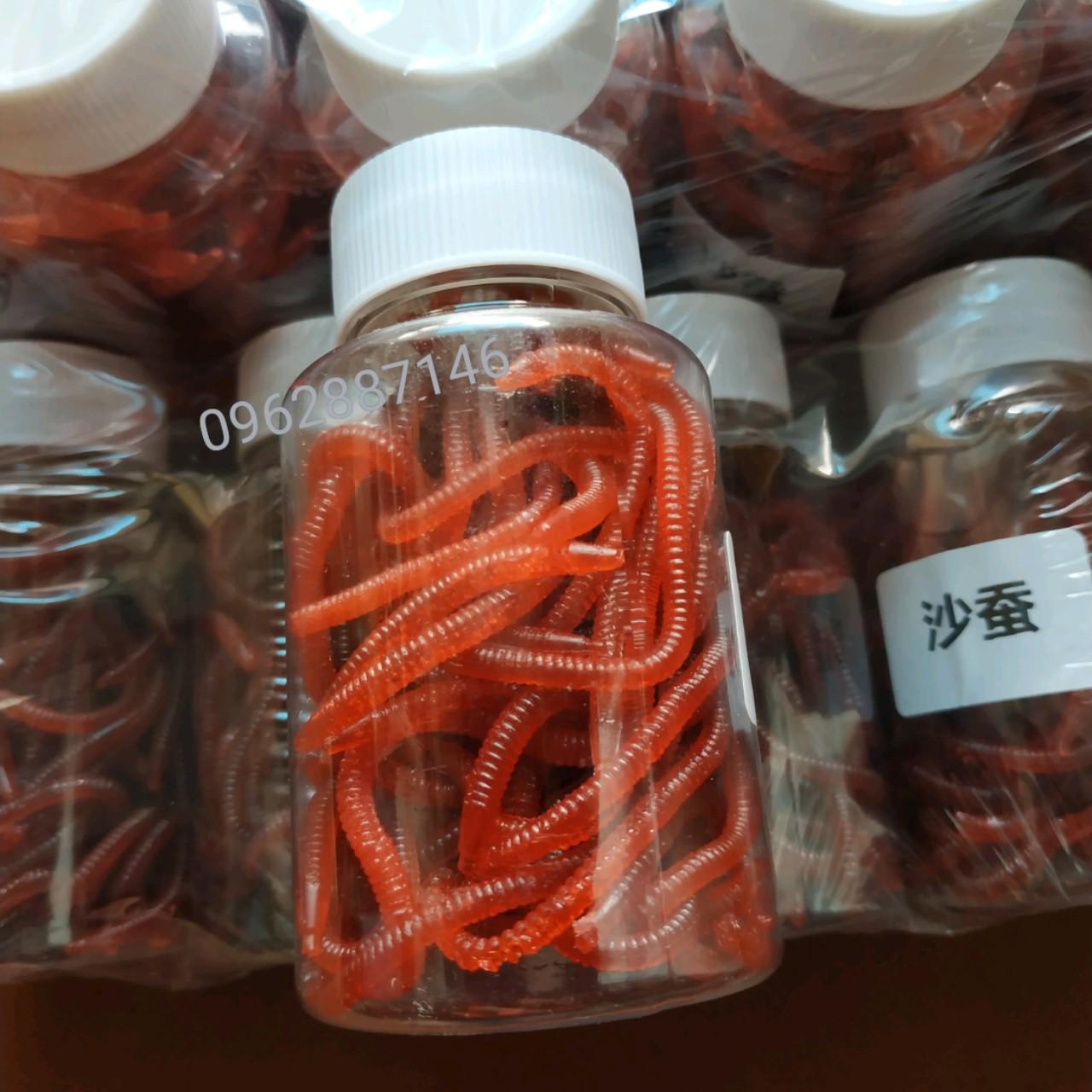 mồi giả câu cá 1 lọ giun đầy mùi hương như thật