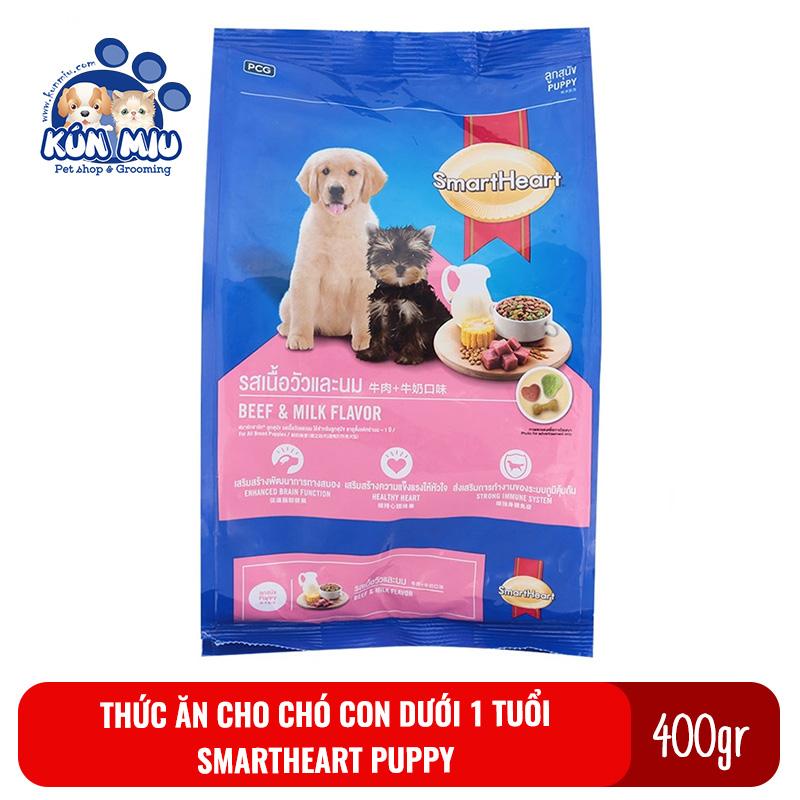 Thức ăn cho chó con dưới 1 tuổi smartheart puppy 400g - thức ăn smartheart cho chó con