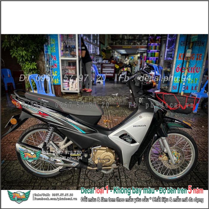 Tem rời Wave A đen bạc