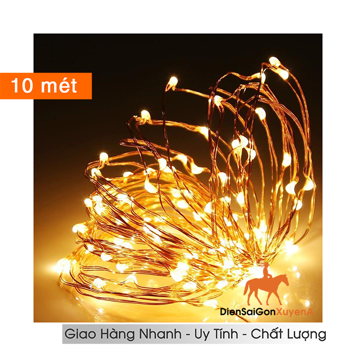 10m Dây Đèn Trang Trí Hình Nút Chai 1 mét dùng pin, Đèn led dây đồng hình nút bần dùng trang trí lọ hoa, phòng ngủ, sinh nhật, tiệc cưới, giáng sinh