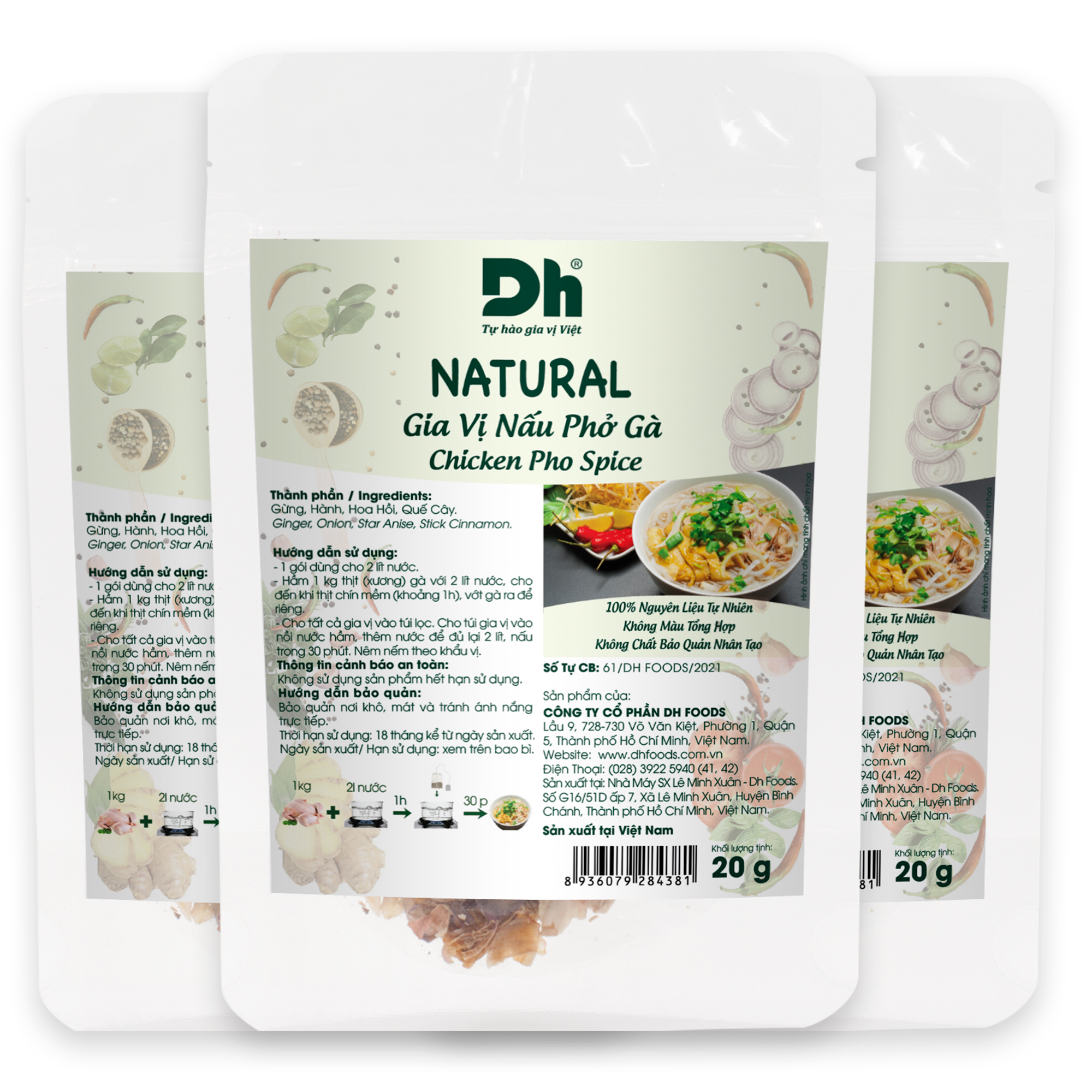 Combo 3 Natural Gia Vị Nấu Phở Gà Dh Foods