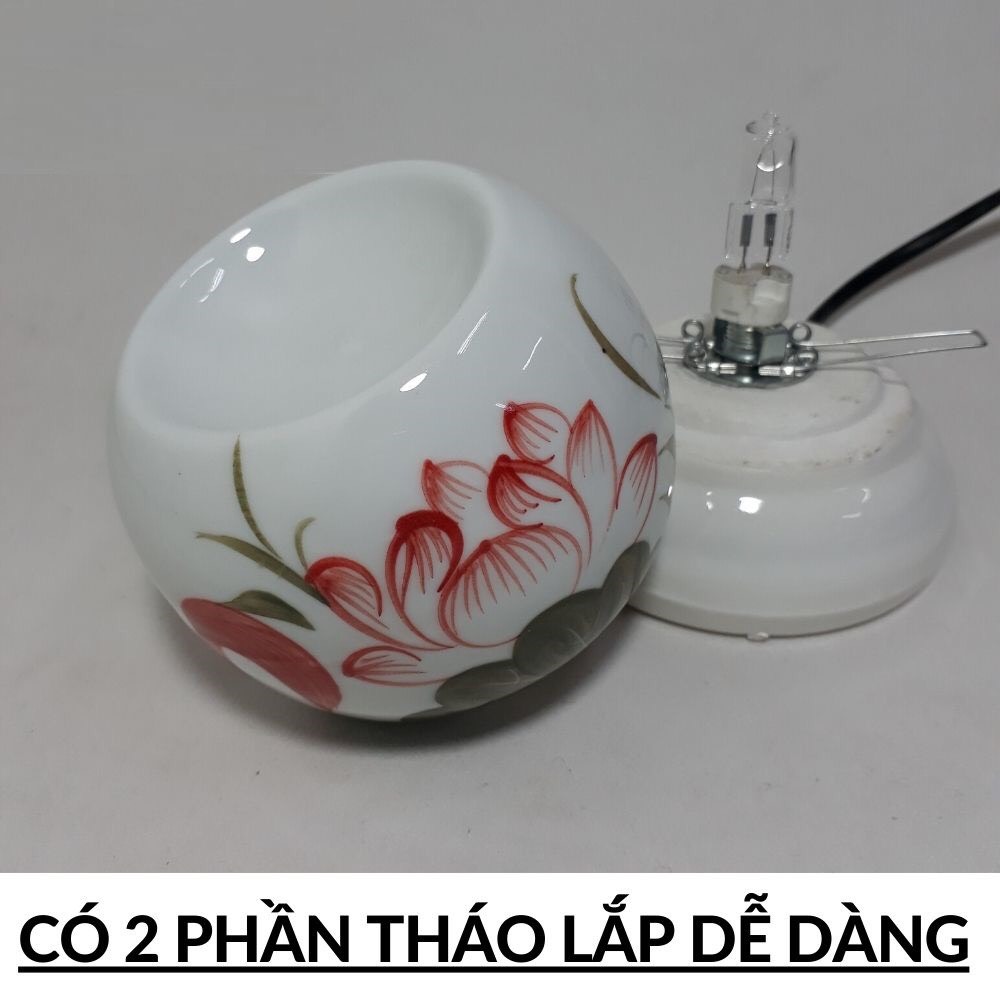 Đèn gốm xông tinh dầu Bát Tràng cỡ đại