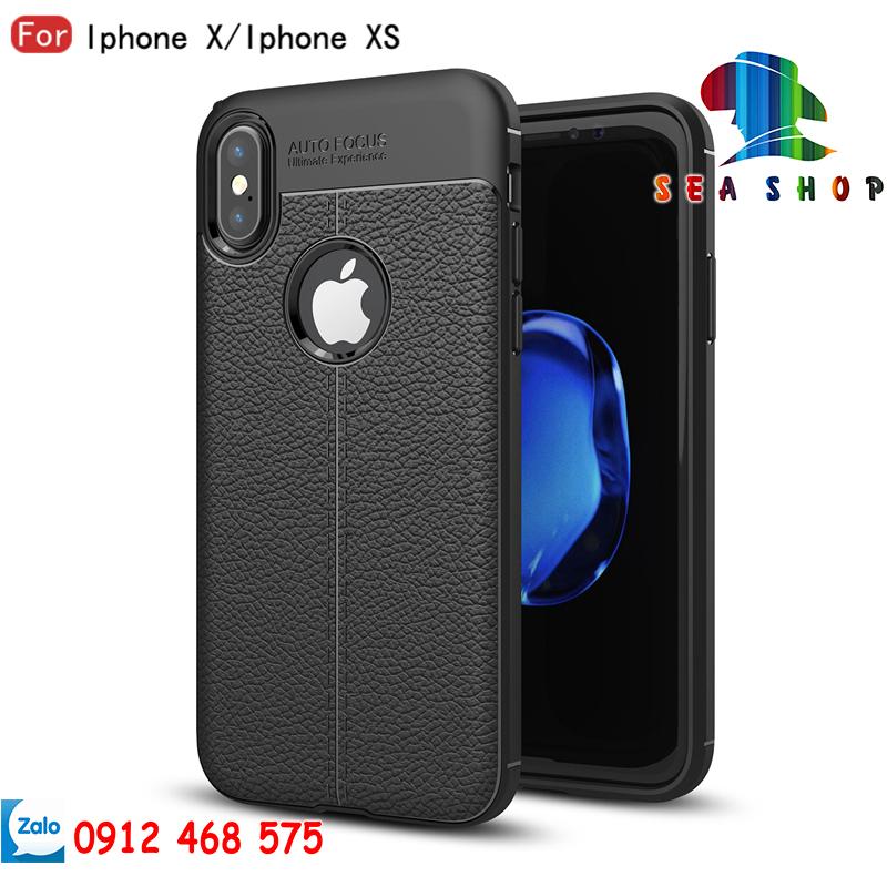 [TẶNG CƯỜNG LỰC] Ốp lưng iPhone X - Xs vân da Auto Focus CHÍNH HÃNG (đen)