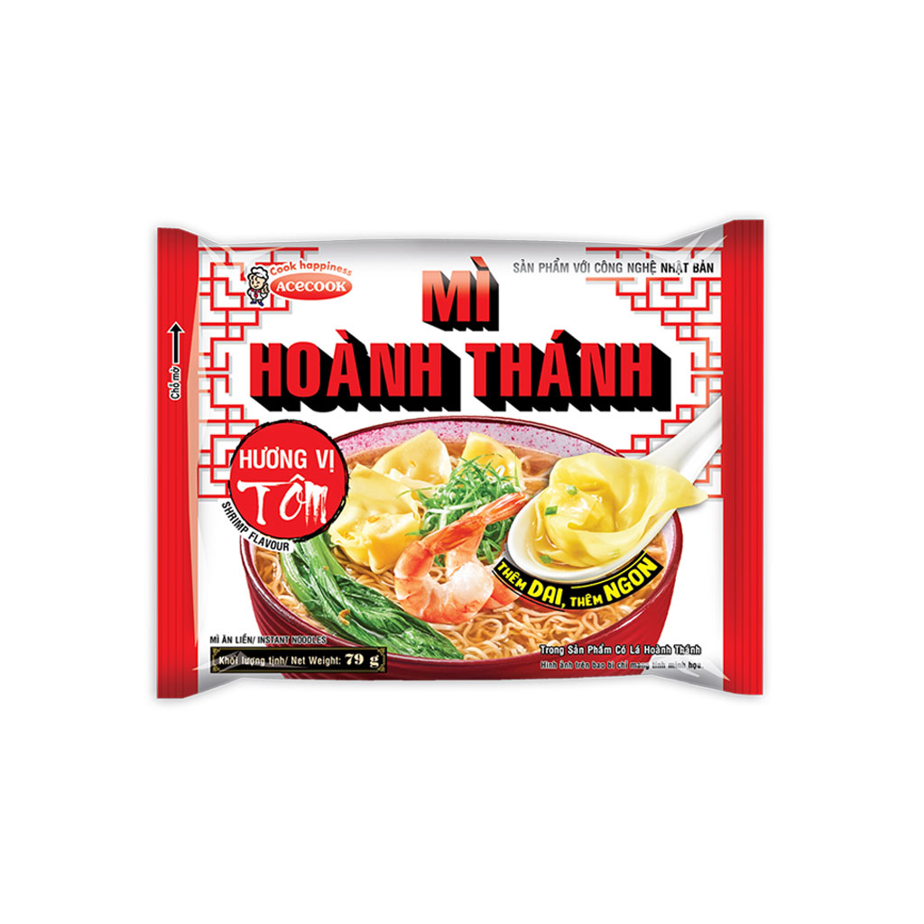 Thùng 30 gói mì hoành thánh vị tôm Acecook