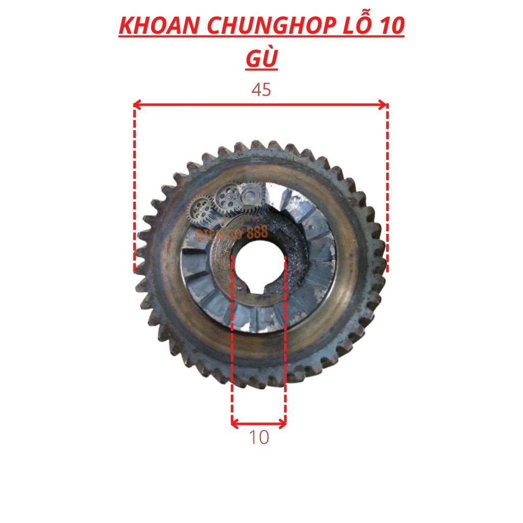 Nhông bánh răng khoan Chunghop 10x45mm 41 Răng có gù