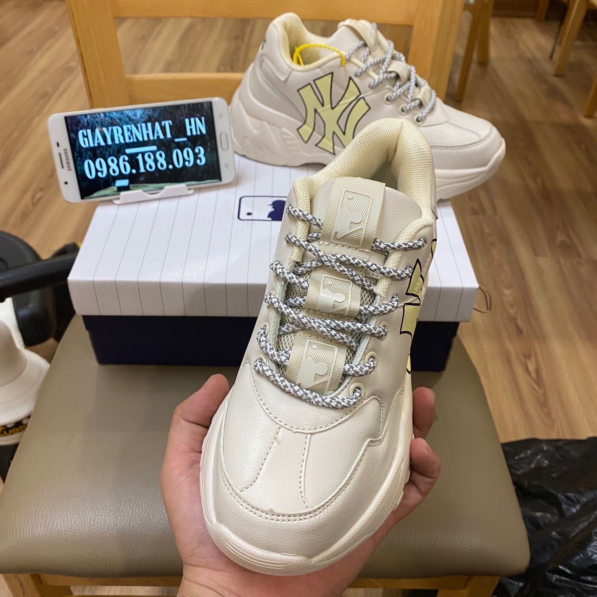 [TẶNG HỘP,TẤT] Giày Thể Thao Sneaker MLB NY, BOSTON,LA,