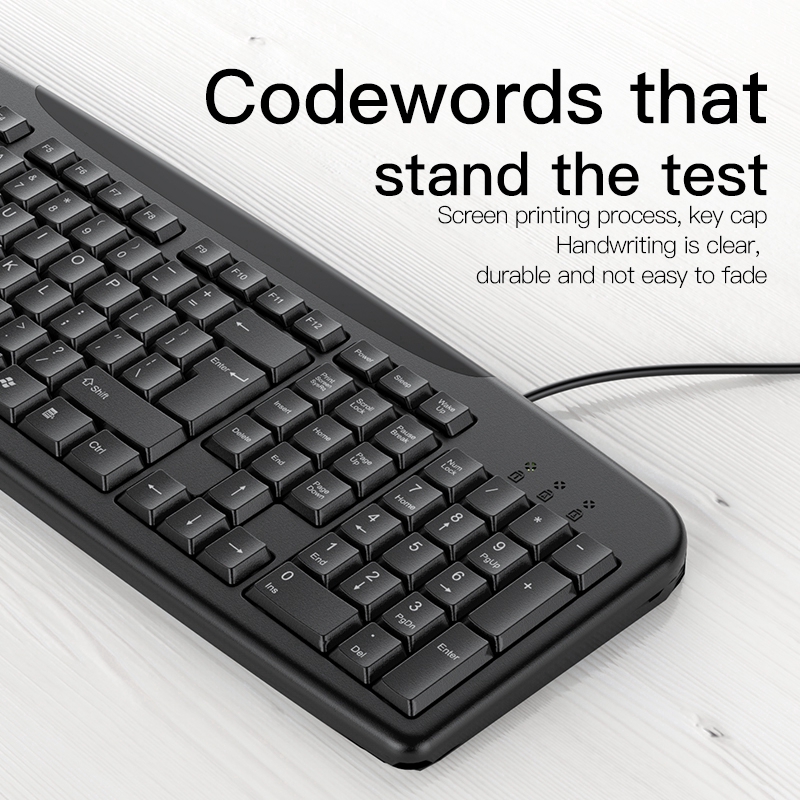 3CER Bàn phím im lặng có dây cho trò chơi văn phòng doanh nghiệp Thích hợp cho máy tính Máy tính xách tay PC