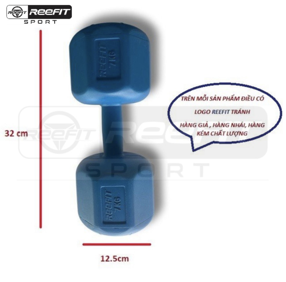 Tạ tay nhựa bát giác Reefit 7kg có ruột