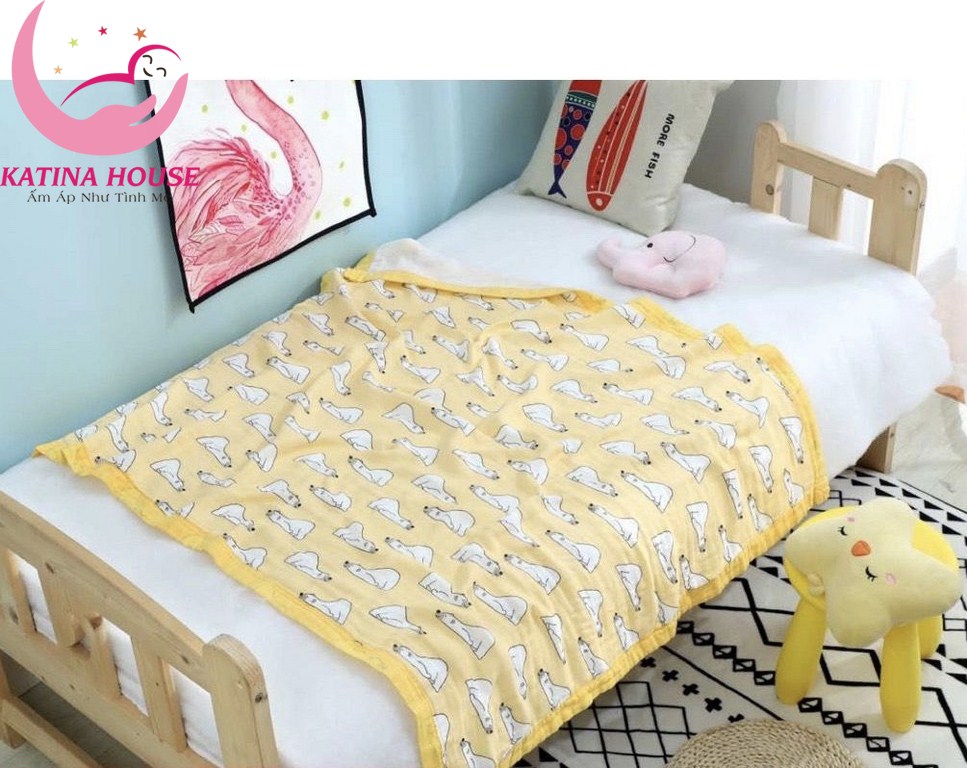 Khăn tắm cho bé Aden sợi tre 4 lớp mềm mịn mát, 90x110cm, họa tiết sắc nét có bo viền cực đẹp