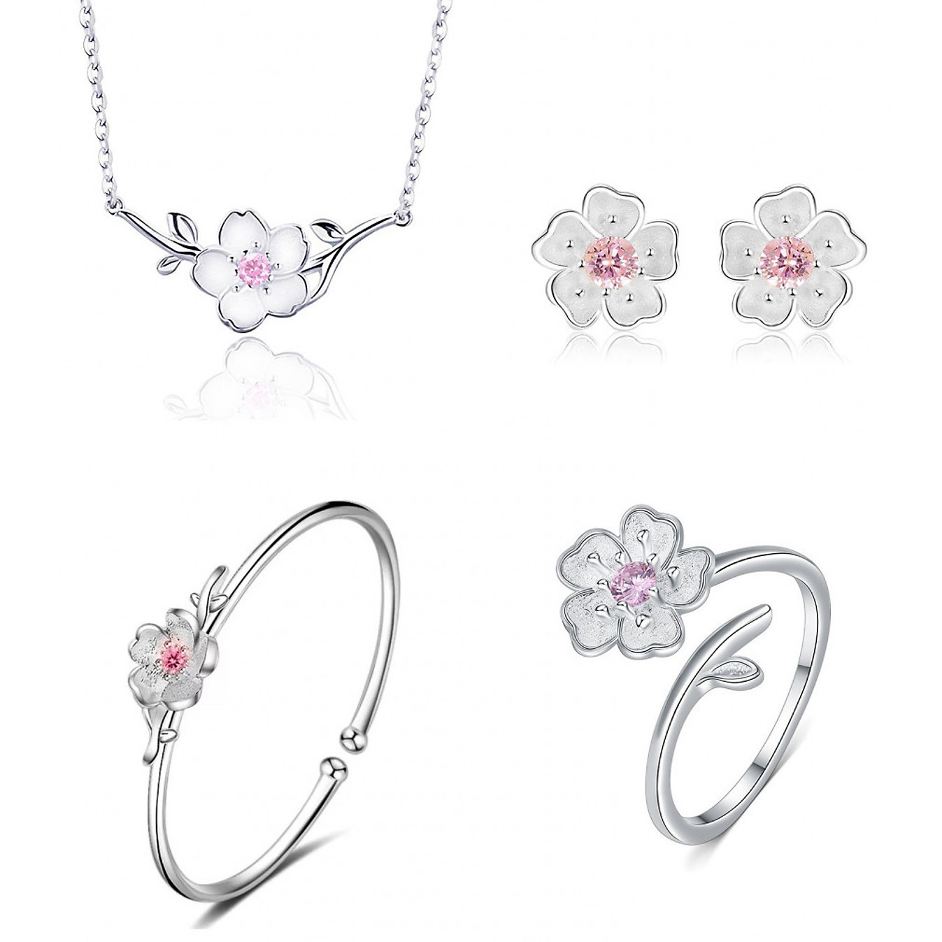 Bộ trang sức nữ hoa anh đào