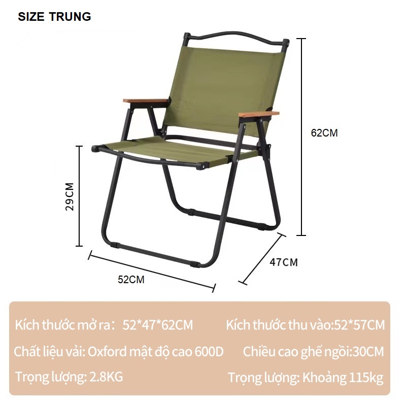 Ghế du lịch, ghế vintage, Dã ngoại , Ban công , Câu cá , Cafe gấp gọn