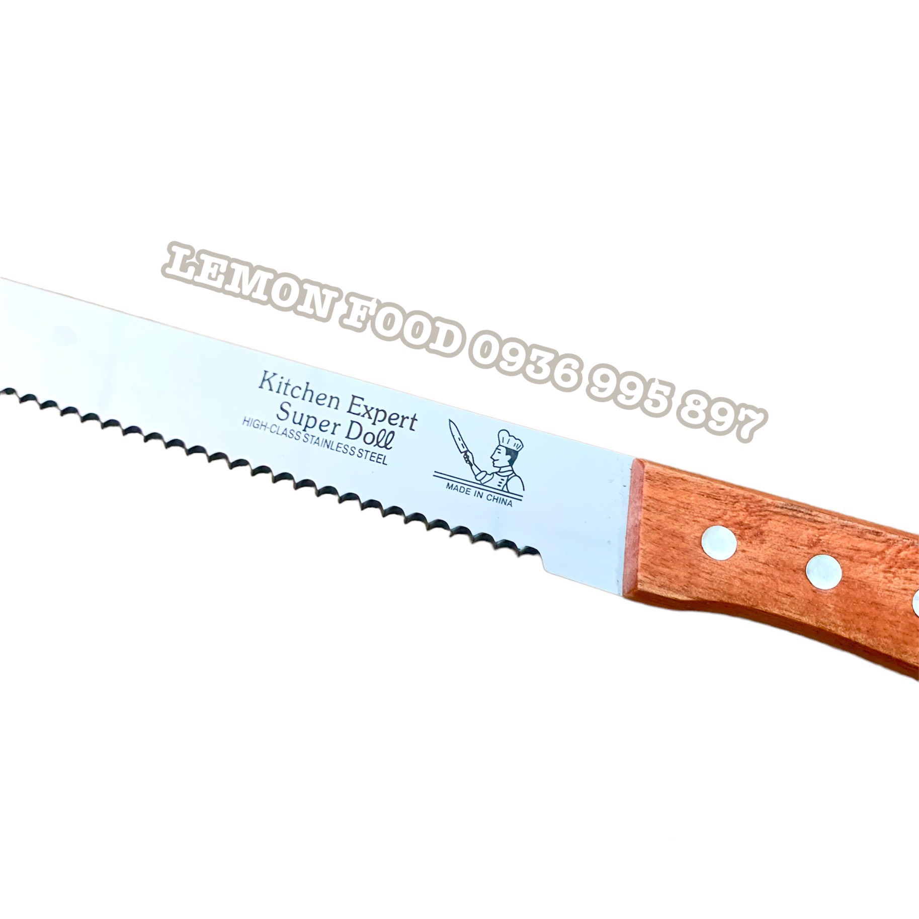 Dao cắt bánh chuyên dụng, dao cắt bánh mì, bánh bông lan, sandwich cán gỗ