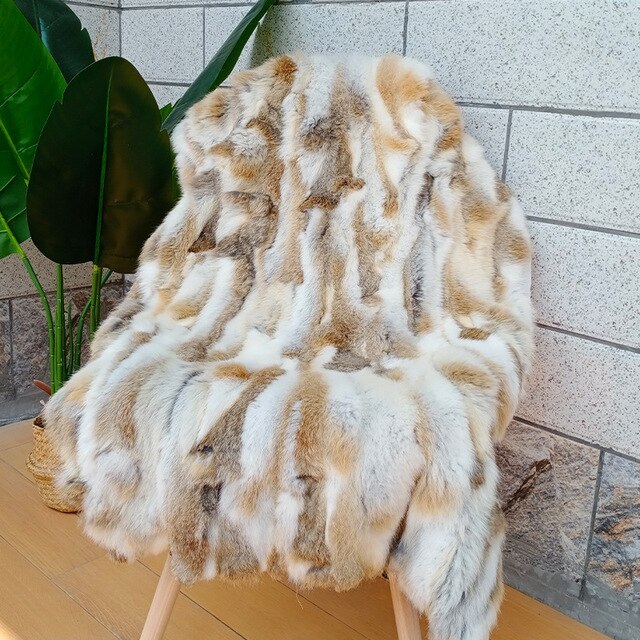 1Pcs Thicken Rabbit Fur Plush Blanket Soft Furry Comfortable Sofa Nap Rugs Bedroom Warm Blanket Home Decor 100x50cm