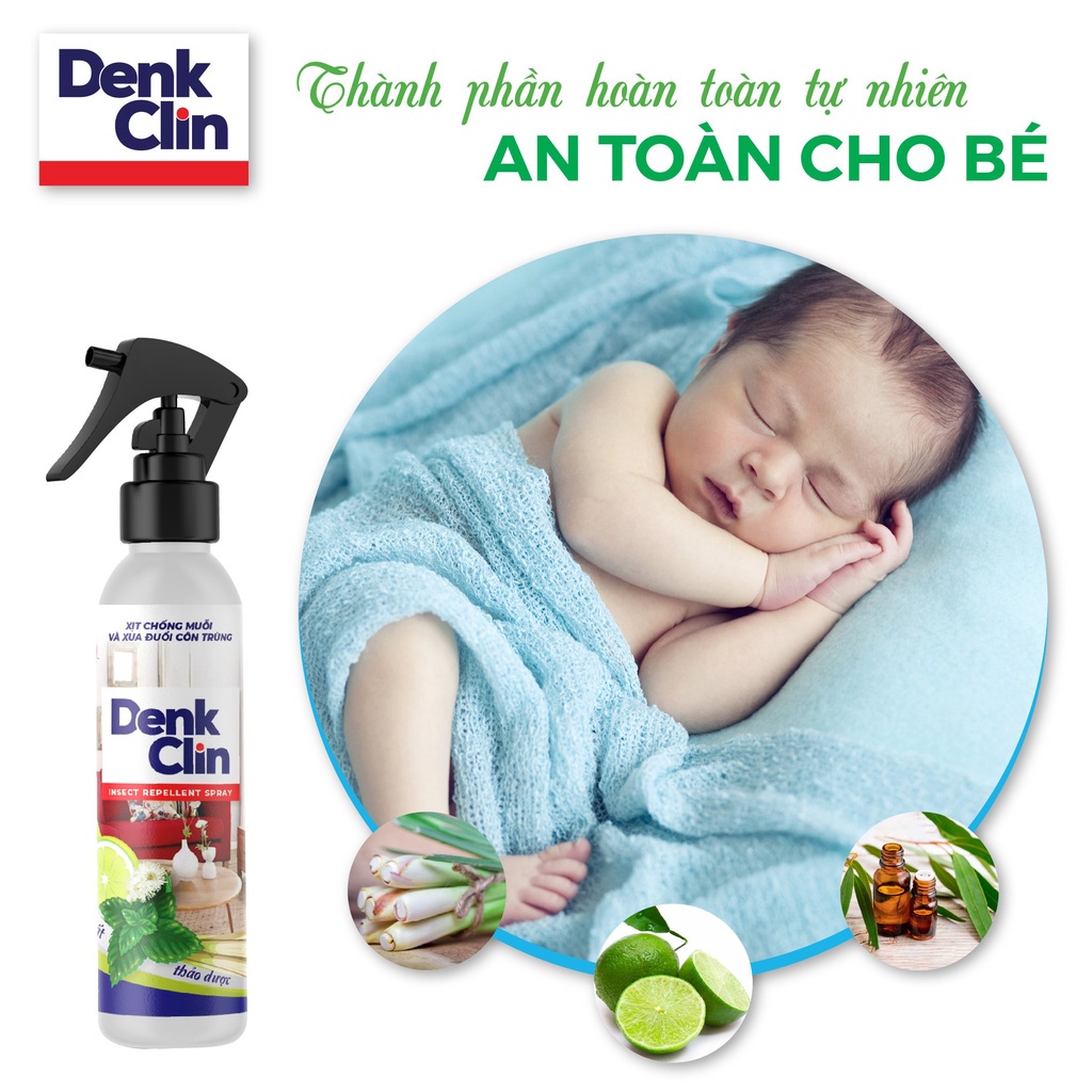 Xịt xua đuổi muỗi, côn trùng Denk Clin 200ml
