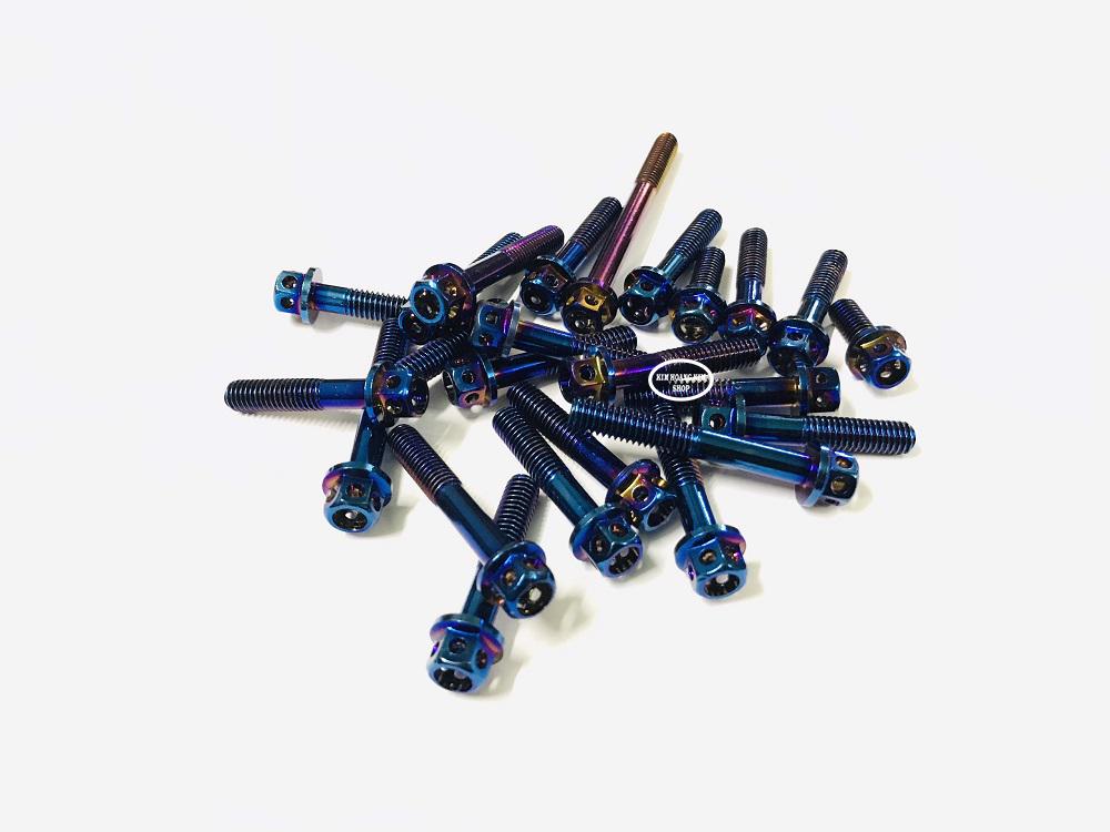 Bộ Ốc Inox xi Titan gắn 2 bên Lốc Máy xe Sirius,Exciter 135