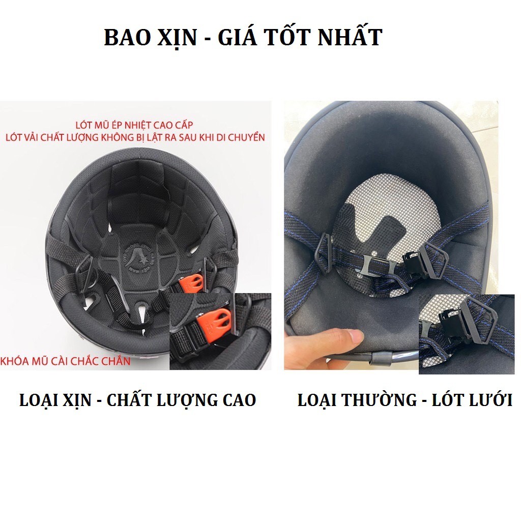 Combo Mũ Bảo Hiểm 1/2 + Kính Phi Công