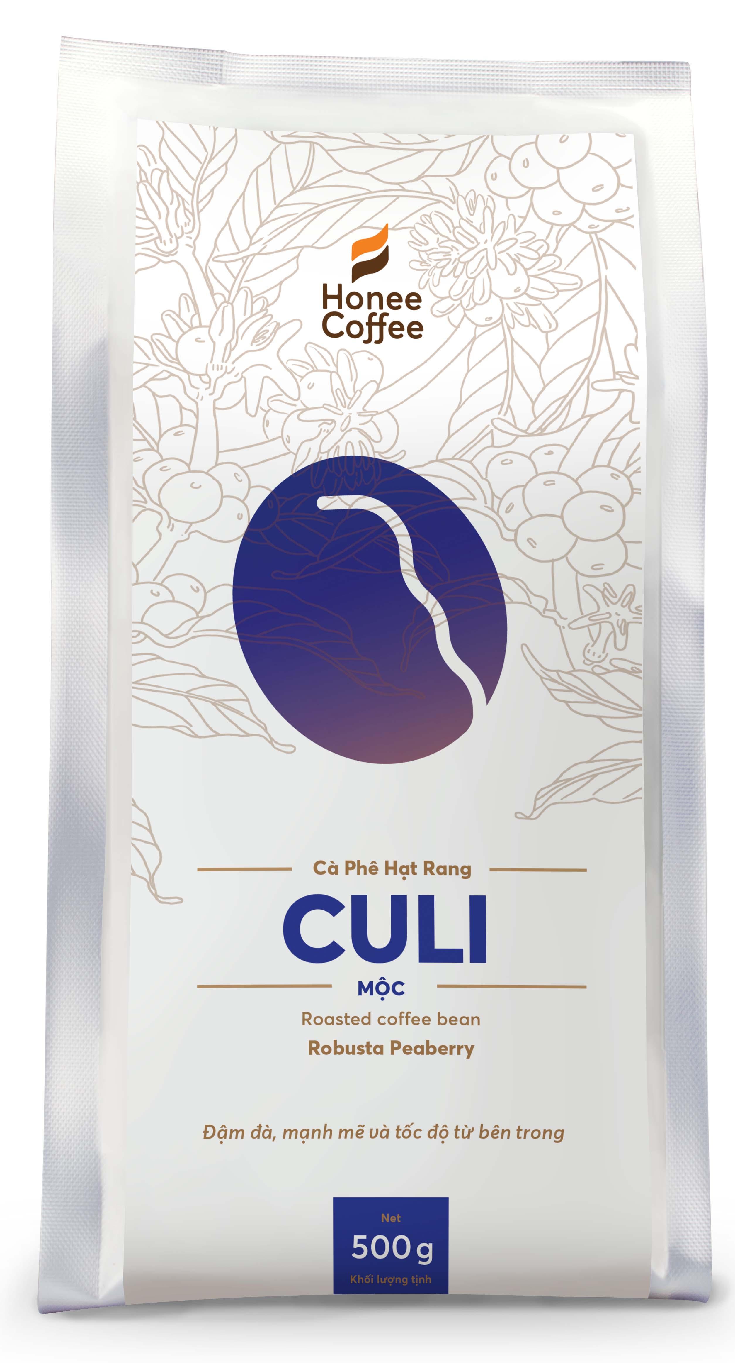 Cà Phê Hạt Rang Peaberry (Culi) Cơ Bản - 500g - Honee Coffee