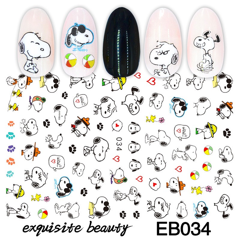 Sticker dán móng chó snoopy