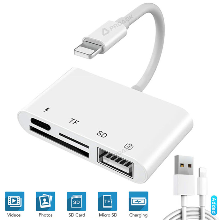 Cáp OTG lightning 4 in 1 cho Iphone Ipad