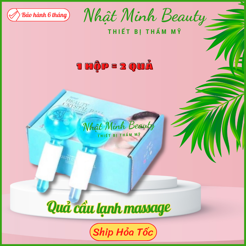 Quả cầu lạnh massage mặt, đẩy tinh chất màu xanh