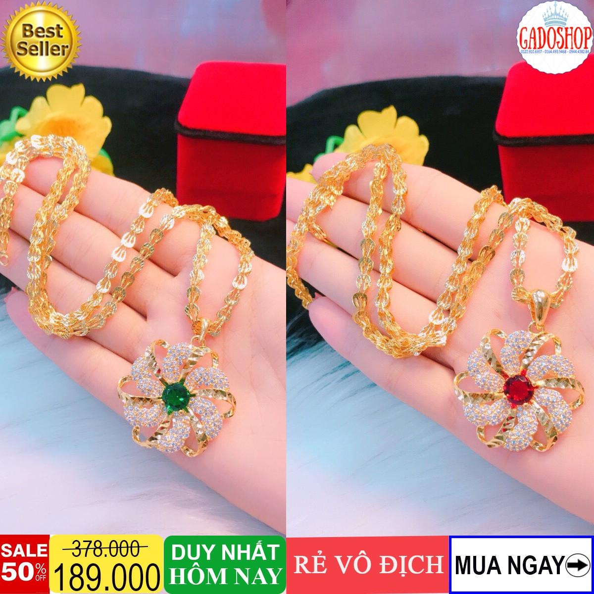 [HCM][ SIÊU GIẢM GIÁ ] Dây chuyền nữ vàng dây chuyền đuôi phụng mặt hoa xoáy nhụy đính đá màu sắc đính đá pha lê sáng lấp lánh thiết kế đẳng cấp thời thượng Trang Sức Miga VD27081941 - làm quà tặng bất ngờ vô cùng ý nghĩa