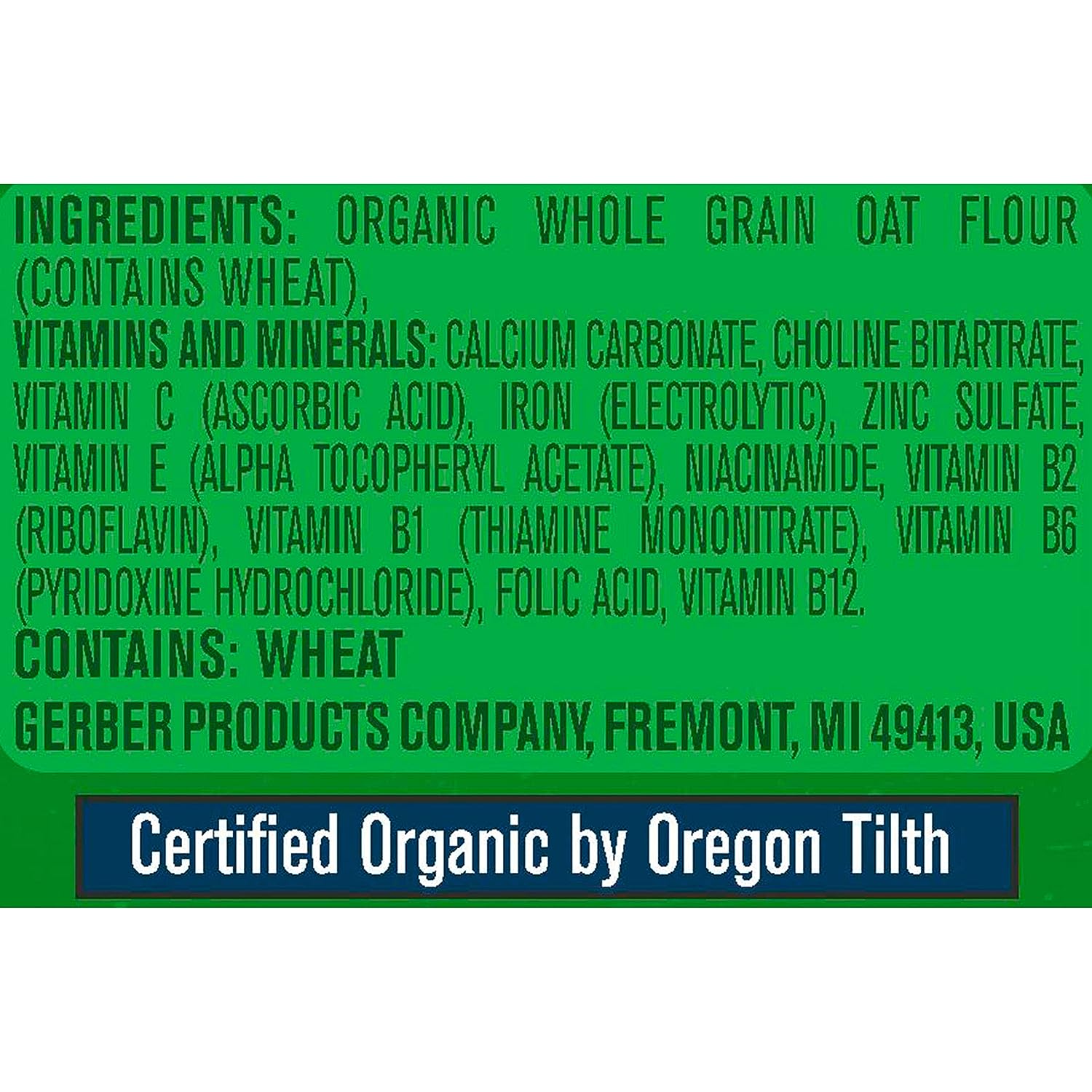 Bột ăn dặm Gerber Baby Organic Yến Mạch, Gạo cho bé từ 4 tháng tuổi.