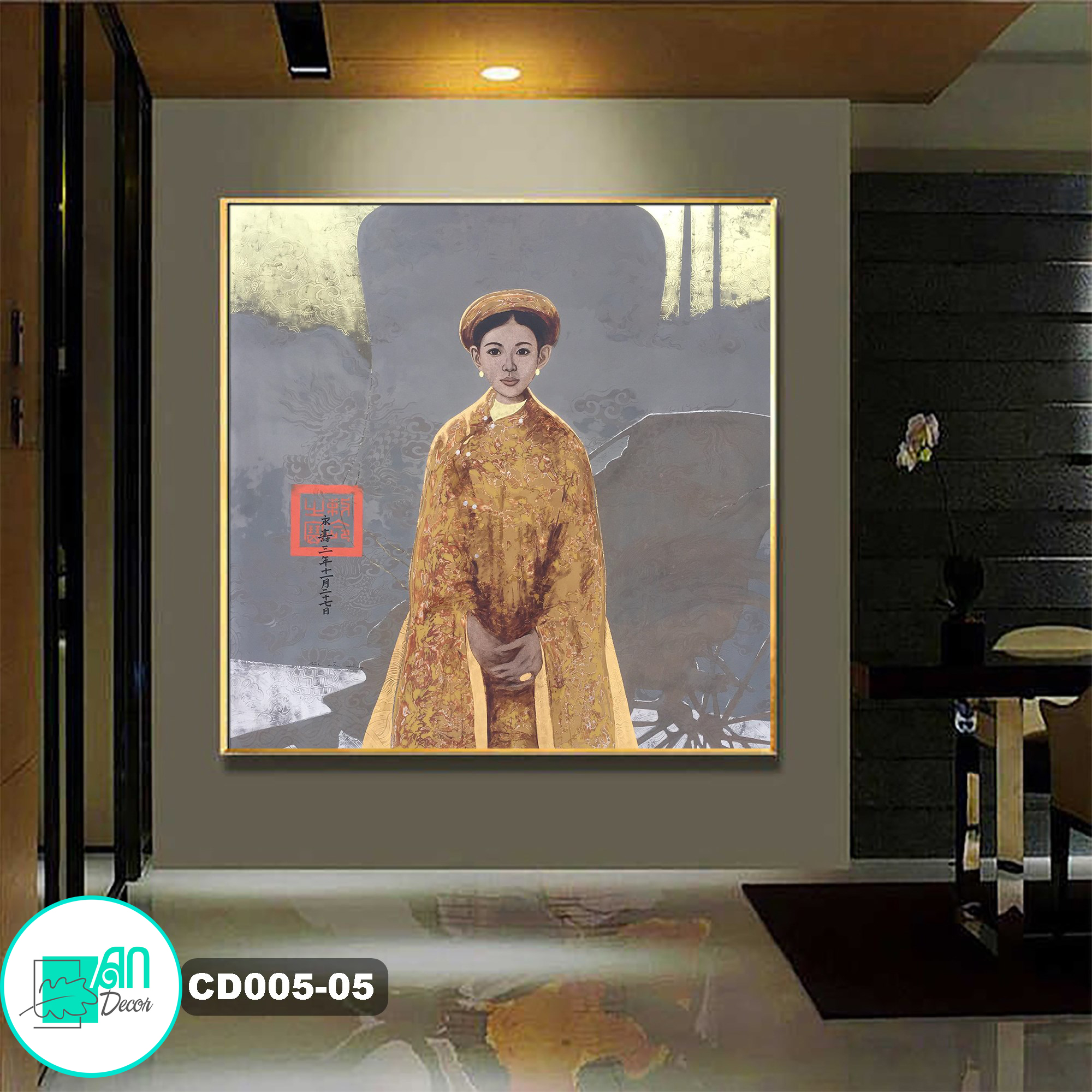 Tranh canvas treo tường Nam Phương Hoàng hậu Indochina - 70 x 70 cm