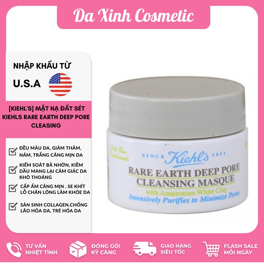 ✅ (HÀNG CHUẨN AUTHENTIC) [KIEHL'S] Mặt nạ đất sét KIEHLS RARE EARTH DEEP PORE CLEASING
